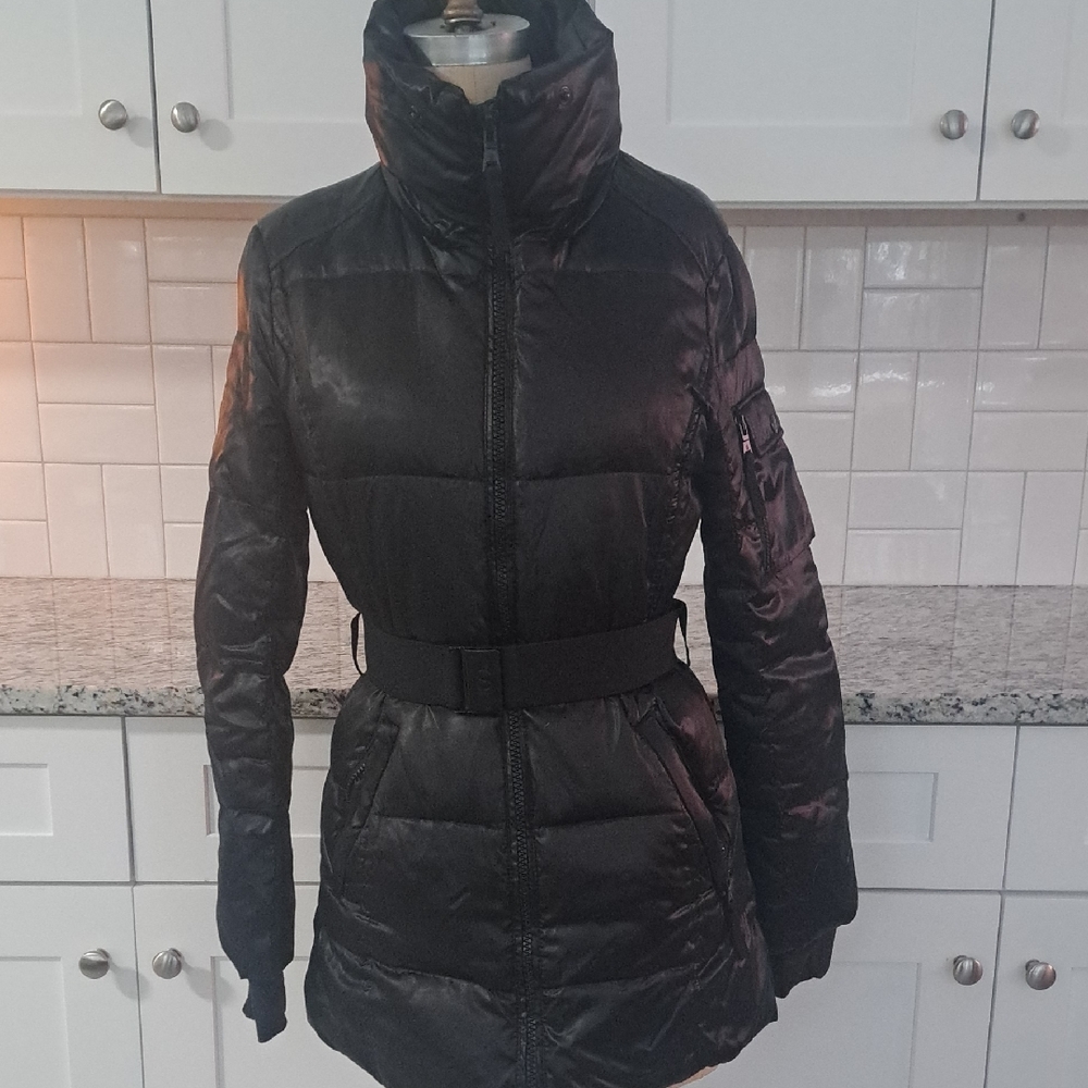Black Belted Puffer Coat